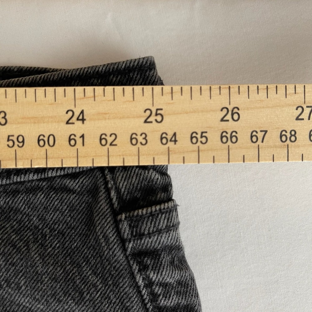 Abercrombie & Fitch Women's Black High Rise Loose Denim Jean Shorts Plus Size 24 - Picture 7 of 7